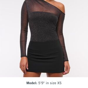 Abercrombie & Fitch Black One-Shoulder Bodysuit